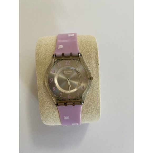 Swatch Watch Marble Time Pink Slim Skin Classic SKF315 Vintage 2002 Works well! - Picture 4 of 14